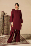 Cherry Red 2pc Solid Dress - SERAH