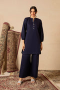 Midnight Blue 2pc Solid Dress - SERAH