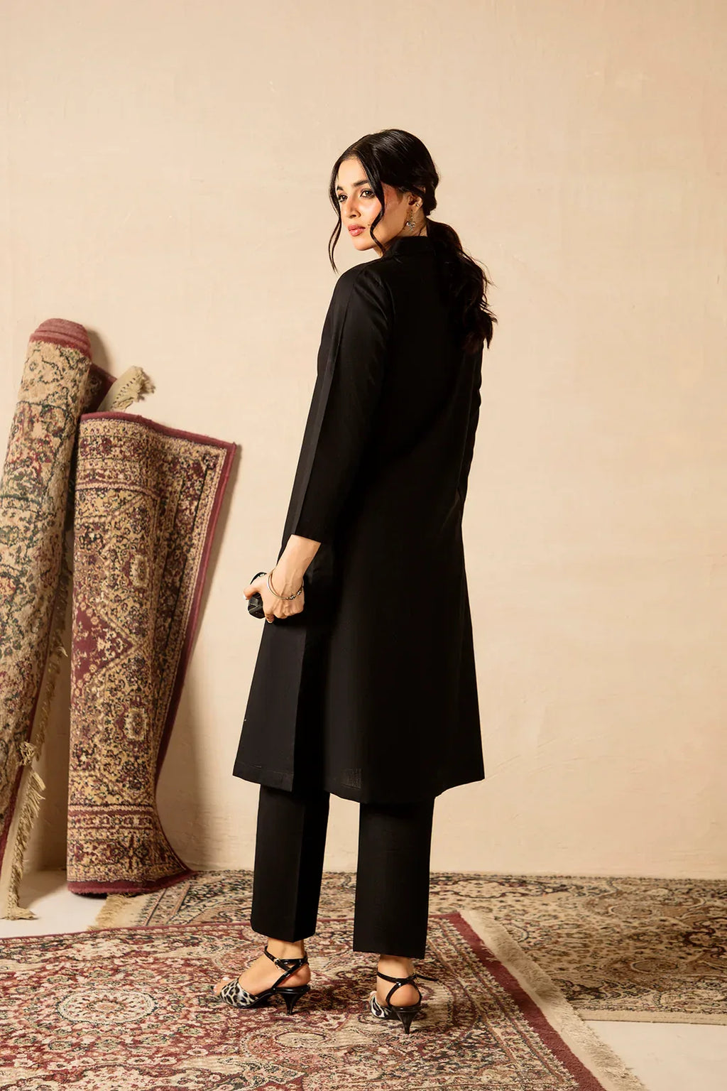 Black Pearl 2pc Solid Dress - SERAH