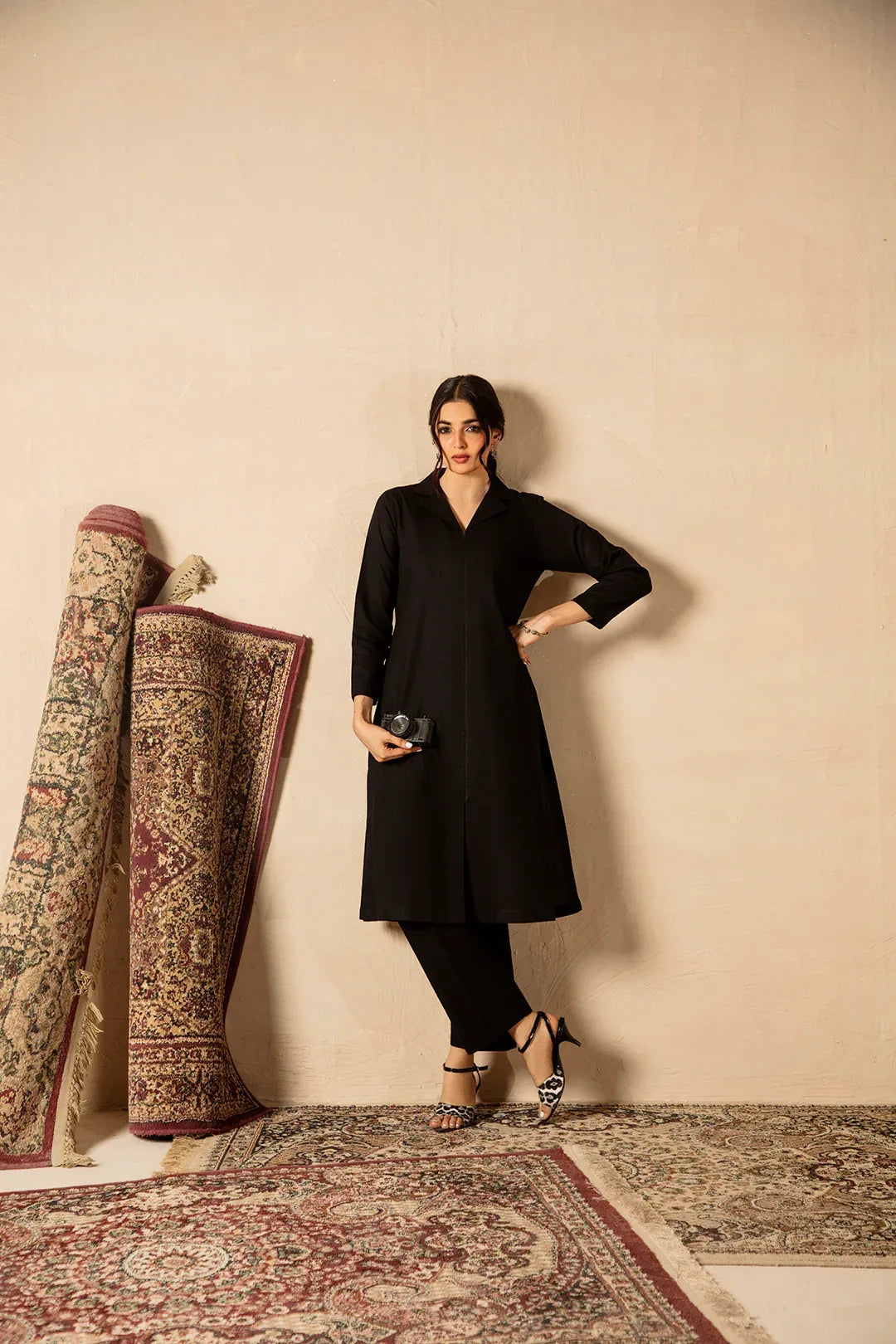 Black Pearl 2pc Solid Dress - SERAH