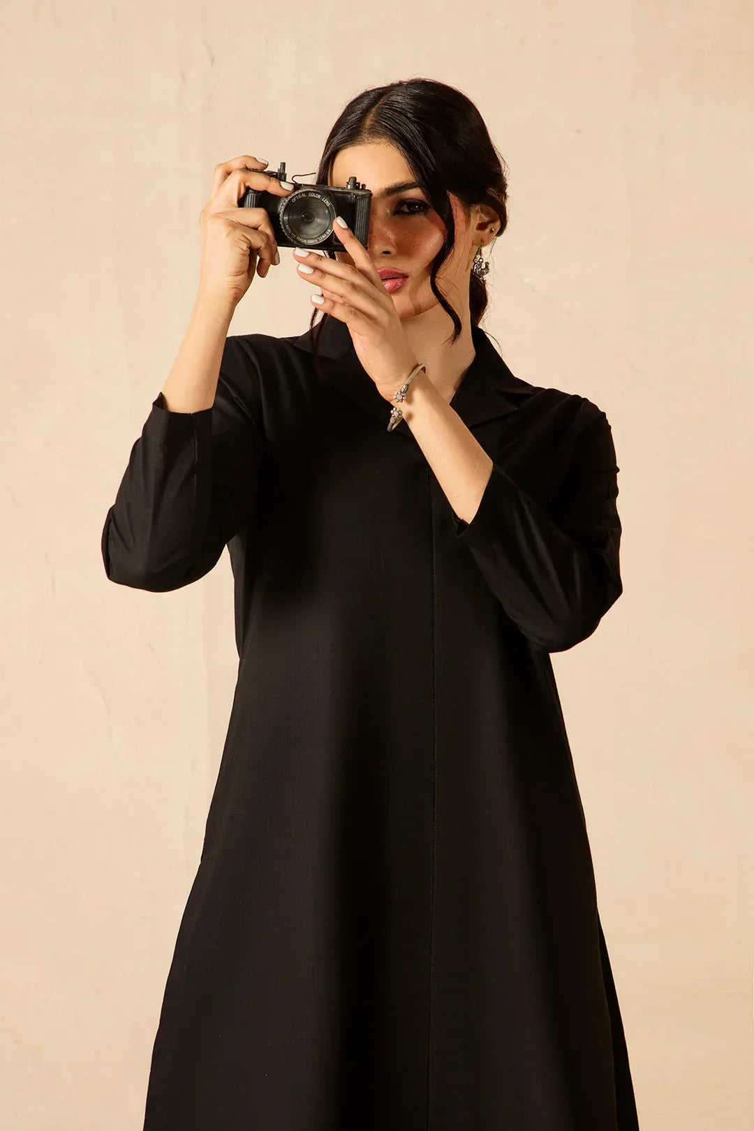 Black Pearl 2pc Solid Dress - SERAH